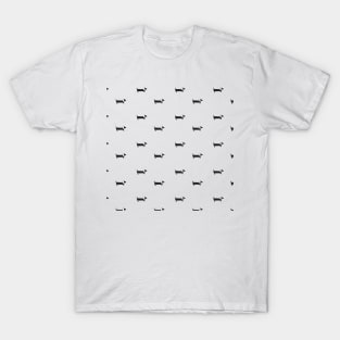 Simple black and white dachshund pattern T-Shirt